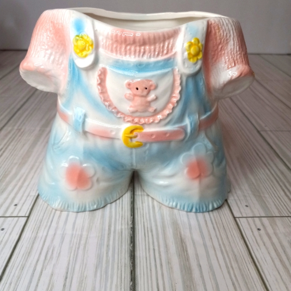 Vintage Relpo Kitsch Pastel Overalls Planter